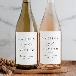 黒エレガント書結婚の ワインラベル