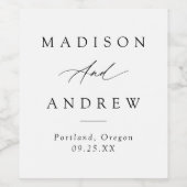 黒エレガント書結婚の ワインラベル (シングルラベル)