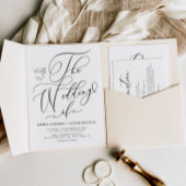 黒エレガント書結婚道 招待状