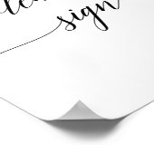 黒エレガント書署名ポスター ポスター (角)