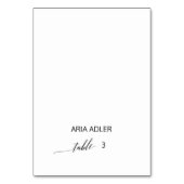 黒エレガント書護衛座席表 テーブルナンバー (正面)