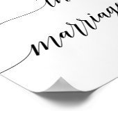 黒エレガント書賛美この結婚サイン ポスター (角)