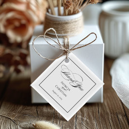 黒エレガント書道ありがとうメッセージカード フェイバータグ