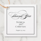 黒エレガント書道ありがとうメッセージカード フェイバータグ (正面)