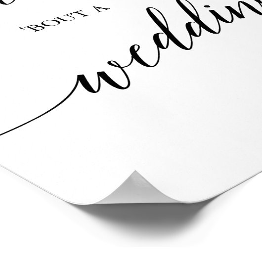 黒エレガント書道タコAの結婚略 ポスター (角)