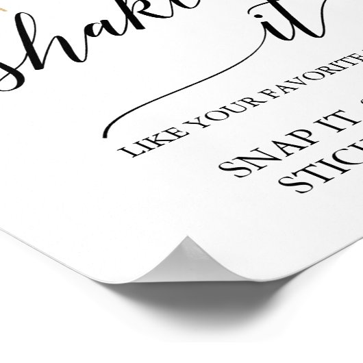 黒エレガント書道フローラがサインを振る ポスター (角)