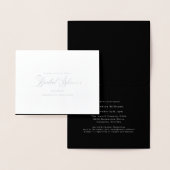 黒エレガント書道ブライダルシャワー銀 箔カード (ディスプレー)