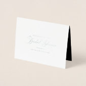 黒エレガント書道ブライダルシャワー銀 箔カード (正面)