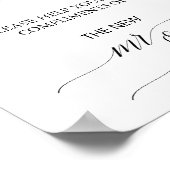 黒エレガント書道レディースバスルームサイン ポスター (角)