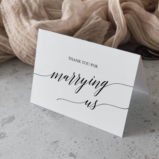 黒エレガント書道係官 サンキューカード