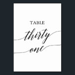 黒エレガント書道台番号三十一 テーブルナンバー<br><div class="desc">このエレガント黒い書道のテーブル31のテーブル番号はシンプルに最適結婚である。ニュートラルデザインは、ロマンチックで飾タイポグラフィのミニマルなカードをお洒落備えている。カードプリントの前面と背面（両面）コレクション内のその他のテーブル番号は別々に販売される。</div>
