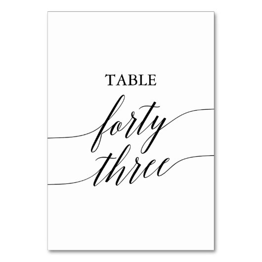 黒エレガント書道台番号四十三 テーブルナンバー (裏面)