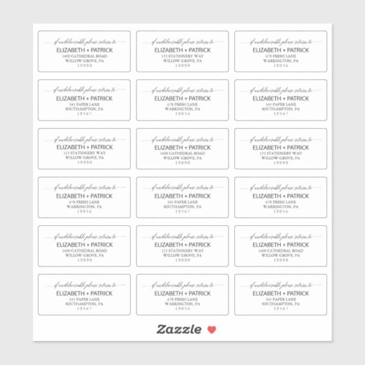 黒エレガント書道差出人住所ラベル シール (シート)