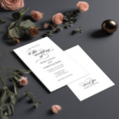 黒エレガント書道結婚式招待状 招待状