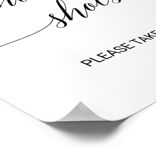 黒エレガント書道踊りシューズの看板 ポスター (角)