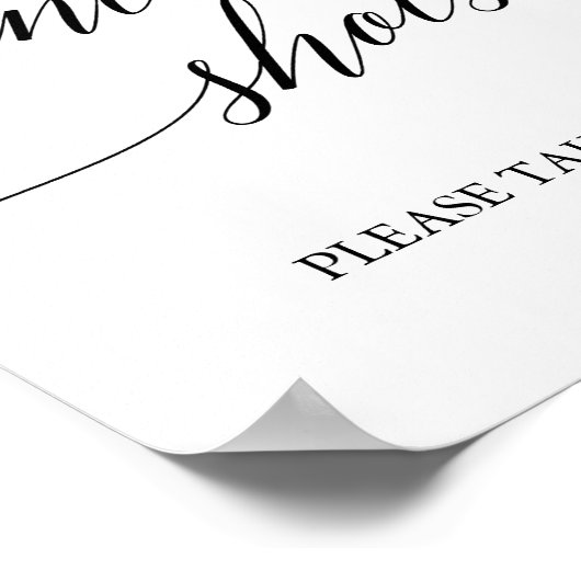 黒エレガント書道踊りシューズの看板 ポスター (角)