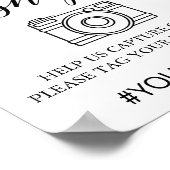 黒エレガント書道Ohスナップ記号 ポスター (角)