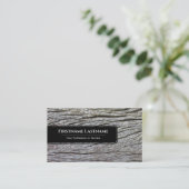黒エレガント木ミニマルスタイル木目 名刺 (スタンド正面)