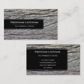 黒エレガント木ミニマルスタイル木目 名刺 (正面/裏面)