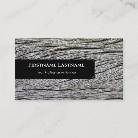 黒エレガント木ミニマルスタイル木目 名刺 (正面)
