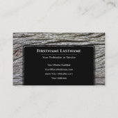 黒エレガント木ミニマルスタイル木目 名刺 (裏面)