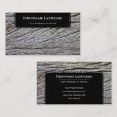 黒エレガント木ミニマルスタイル木目 名刺 (正面/裏面)