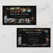 黒エレガント枠のネオンライト 名刺 (正面/裏面)