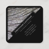 黒エレガント枠の木製スタイル木目 スクエア名刺 (裏面)