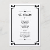 黒エレガント枠アールデコの結婚挿入カード エンクロージャーカード (正面)