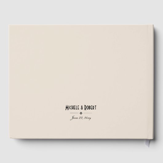 黒エレガント枠アールデコベージュ結婚ズ ゲストブック (裏面)