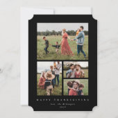 黒エレガント枠4写真ハッピー感謝祭 シーズンカード (正面)