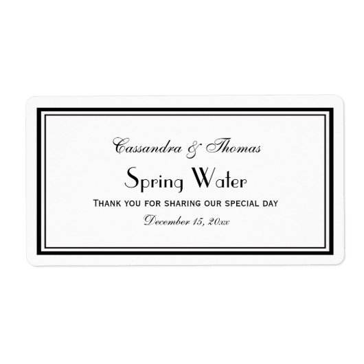 黒エレガント枠H水瓶ラベル ラベル (正面)