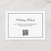 黒エレガント枠QRコード結婚のウェブサイト エンクロージャーカード (正面)