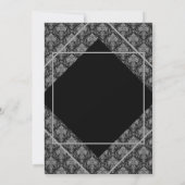 黒エレガント柄21歳の誕生日招待状 招待状 (裏面)