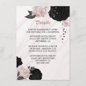 黒エレガント桃色の花詳細カード エンクロージャーカード (正面)