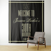 黒エレガント歳30歳の誕生日ミニマリスト タペストリー (インサイチュ)