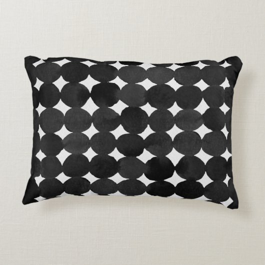 黒エレガント水色のドット アクセントクッション (裏面)