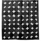 黒エレガント水色のドット シャワーカーテン (正面)