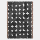 黒エレガント水色のドット スローブランケット (正面縦)