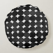 黒エレガント水色のドット ラウンドクッション (裏面)