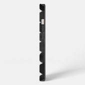 黒エレガント水色のドット iPhoneケース (左側面)