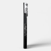 黒エレガント水色モノグラム Case-Mate iPhoneケース (裏面 / 右)