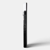 黒エレガント水色モノグラム Case-Mate iPhoneケース (裏面 / 左)