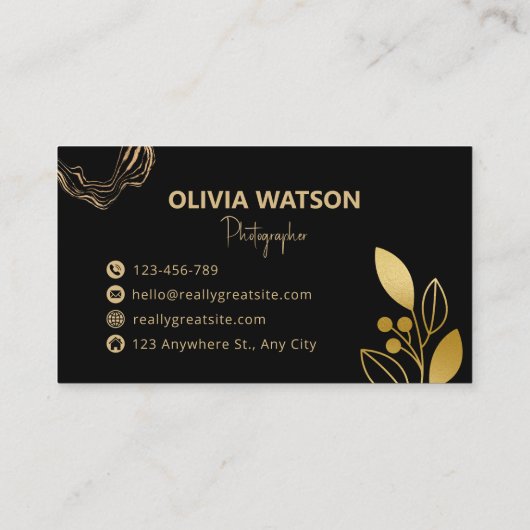 黒エレガント波と金ゴールド波 コーリングカード (裏面)