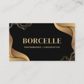 黒エレガント波と金ゴールド波 コーリングカード (正面)