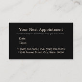 黒エレガント液フェイク金ゴールドアポイントメント車 予約カード (裏面)