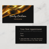 黒エレガント液フェイク金ゴールドアポイントメント車 予約カード (正面/裏面)