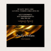 黒エレガント液フェイク金ゴールド名刺 名刺 (外部フラット)