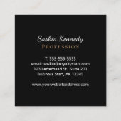 黒エレガント混褐色プロフェッショナルモノグラム スクエア名刺 (裏面)