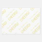 黒エレガント灰色の白金ゴールドスクリプト名 ラッピングペーパーシート (正面3)